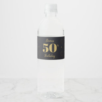 Étiquette Pour Bouteilles D'eau Midnight Gold Milestone Label Set