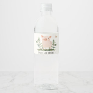 Étiquette Pour Bouteilles D'eau Mignonne petit porc de ferme Anniversaire de enfan