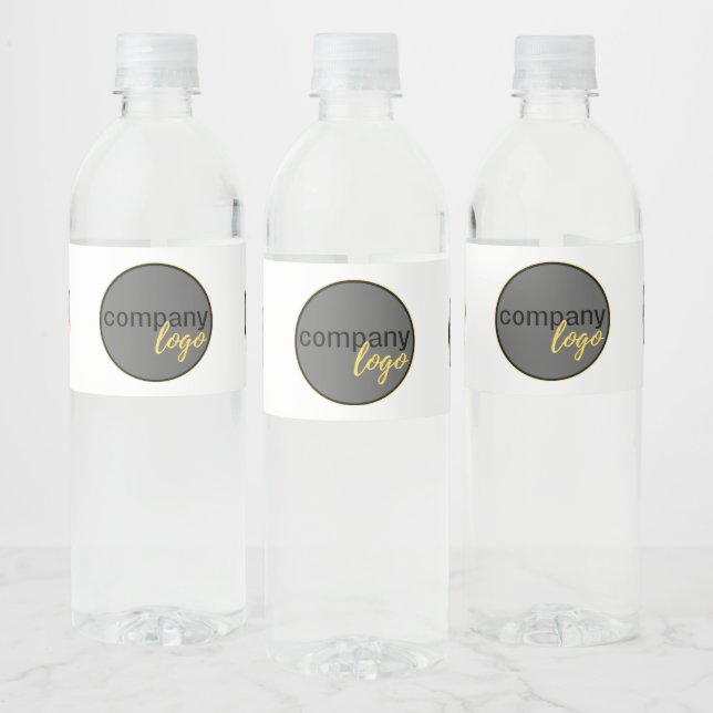 ÉTIQUETTE POUR BOUTEILLES D'EAU MINIMAL BUSINESS LOGO COMPANY MARQUE WHITE (Bouteilles)