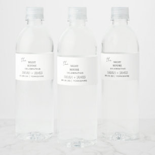 Étiquette Pour Bouteilles D'eau Minimaliste La Nuit Avant Le Dîner De Répétition