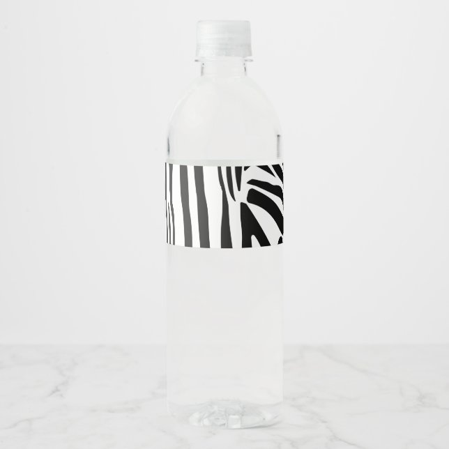 Étiquette Pour Bouteilles D'eau Modèle Zèbre (Devant)