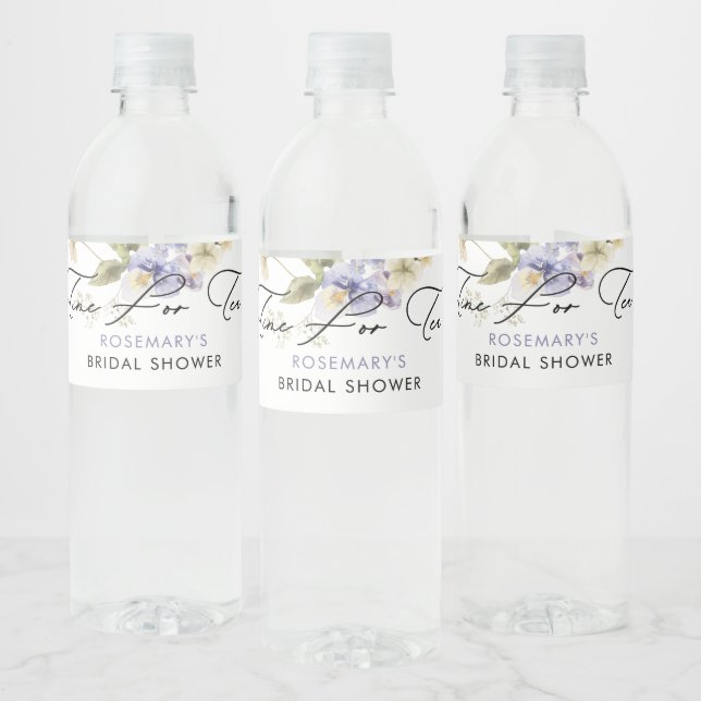 Étiquette Pour Bouteilles D'eau Moment du thé floral pour la mariée (Bouteilles)
