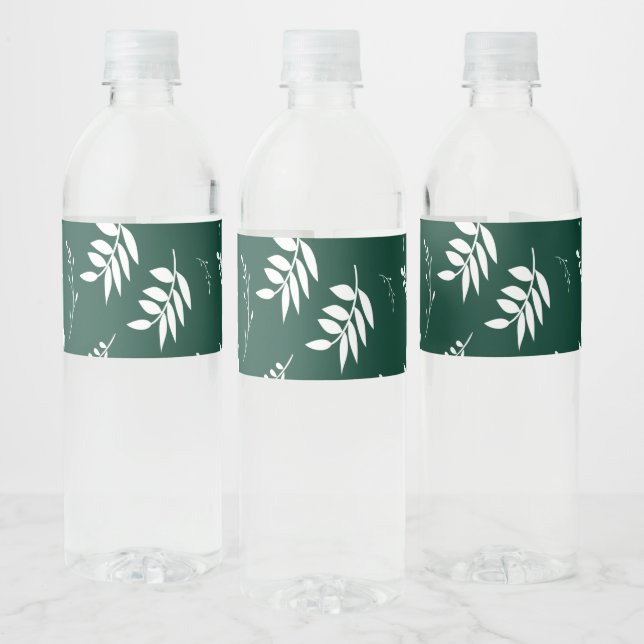 Étiquette Pour Bouteilles D'eau motif feuille (Bouteilles)