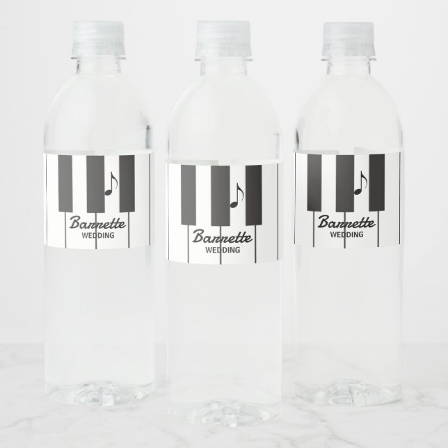 Étiquette Pour Bouteilles D'eau Musiciens créatifs Piano Keys Mariage (Bouteilles)