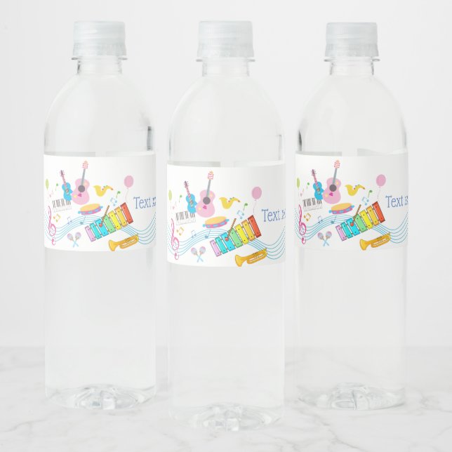 Étiquette Pour Bouteilles D'eau musique, instruments de musique tambour enfants ch (Bouteilles)