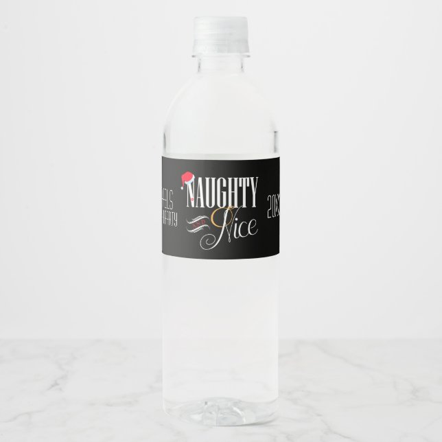 Étiquette Pour Bouteilles D'eau Naughty et Nice, Fête de Vacances (Devant)