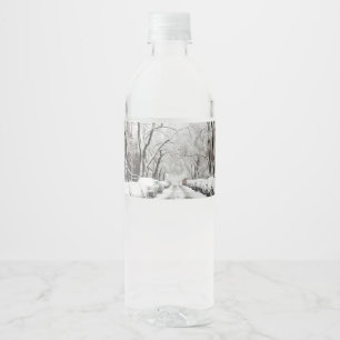 Étiquette Pour Bouteilles D'eau Neige urbaine de Noël à Brooklyn NY
