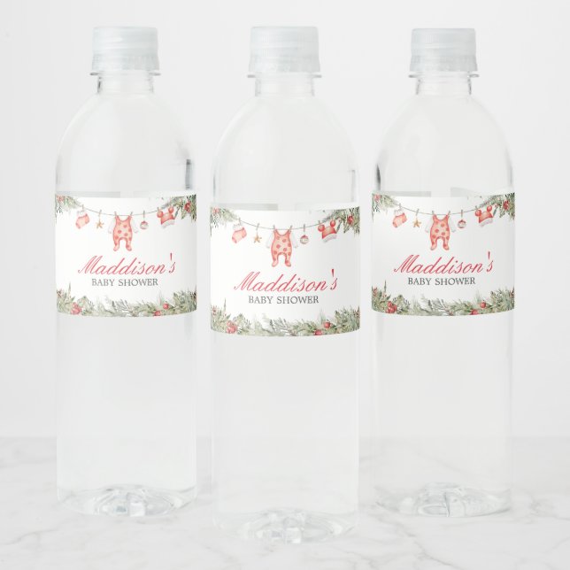 Étiquette Pour Bouteilles D'eau Noël Joyeux petit Baby shower (Bouteilles)