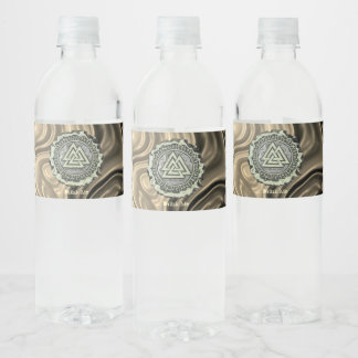 Étiquette Pour Bouteilles D'eau Noyer noir (déformé)