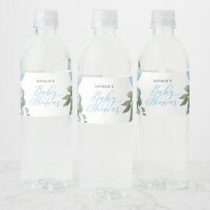 Étiquette Pour Bouteilles D'eau Oh Boy Blue Balloon Baby shower de verdure