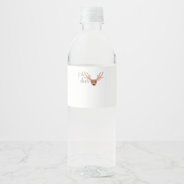 Étiquette Pour Bouteilles D'eau Oh Deer Artistic Style  (Devant)