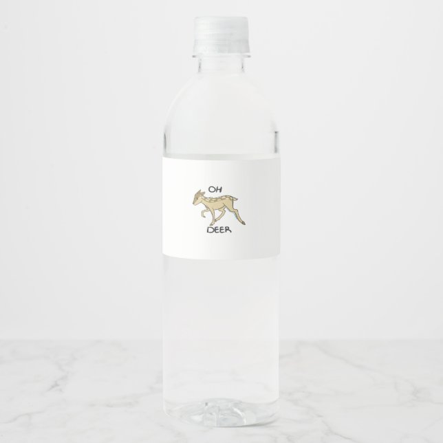 Étiquette Pour Bouteilles D'eau Oh Deer Elegant Timeless Style  (Devant)