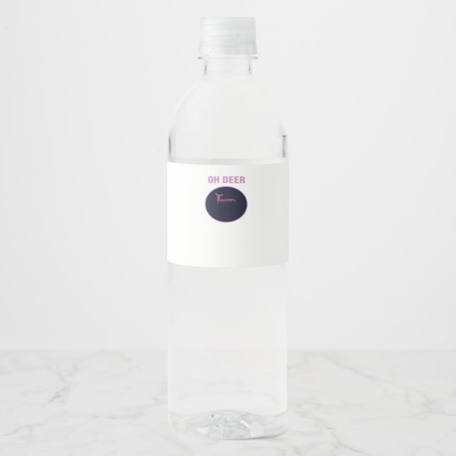 Étiquette Pour Bouteilles D'eau Oh Deer Modern Aesthetic  (Devant)