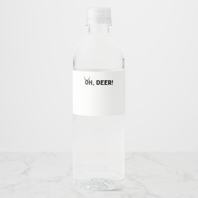 Étiquette Pour Bouteilles D'eau Oh Deer Simple Aesthetic  (Devant)
