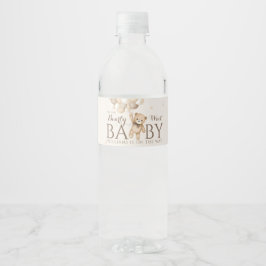Étiquette Pour Bouteilles D'eau On peut attendre le Baby shower d'ours de ballon