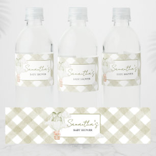 Étiquette Pour Bouteilles D'eau Ours vert à peine attendre Baby Shower