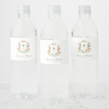 Palmier tropical Monogram Crest Beach Wedding