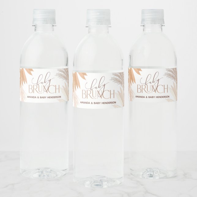Étiquette Pour Bouteilles D'eau Pampas Neutre Brunch Bébé (Bouteilles)