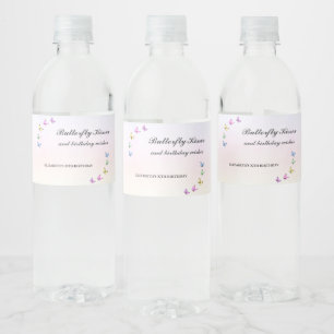 Étiquette Pour Bouteilles D'eau Papillons colorés Anniversaire