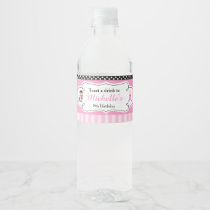 Étiquette Pour Bouteilles D'eau Paris Tour Eiffel Brunette Girl