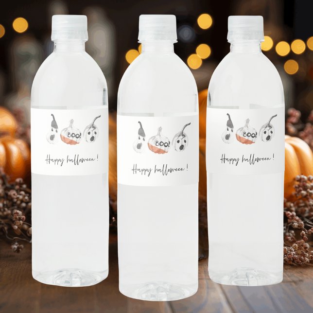Étiquette Pour Bouteilles D'eau Parti Citrouille éffrayant | Bonne Halloween (Créateur téléchargé)