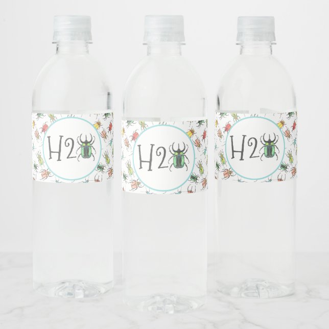 Étiquette Pour Bouteilles D'eau Partie à thème de bogues H2O (Bouteilles)