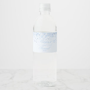 Étiquette Pour Bouteilles D'eau Parties scintillant Bleu Bébé doux