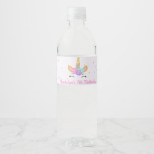 Étiquette Pour Bouteilles D'eau Parties scintillant magique Unicorn étoiles Annive