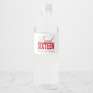 Étiquette Pour Bouteilles D'eau Parties scintillantes rouges et fascinantes