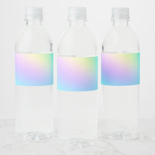Étiquette Pour Bouteilles D'eau Pastel Rainbow Colonnes Abstrait Blur Gradient Omb
