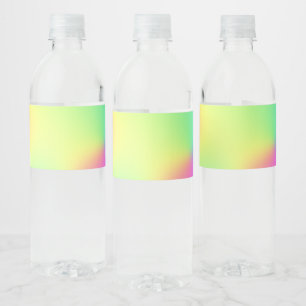 Étiquette Pour Bouteilles D'eau Pastel Rainbow Colonnes Abstrait Blur Gradient Omb