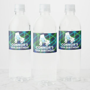 Étiquette Pour Bouteilles D'eau Patinage à roulettes pour garçons Anniversaire Rou
