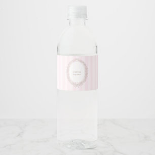 Étiquette Pour Bouteilles D'eau Pâtisserie Boulangerie Pink Stripe