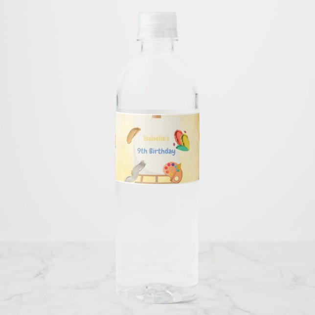 Étiquette Pour Bouteilles D'eau Peinture Anniversaire (Devant)