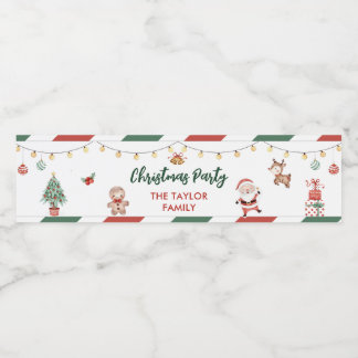 Étiquette Pour Bouteilles D'eau Père Noël Cookies Noël Party
