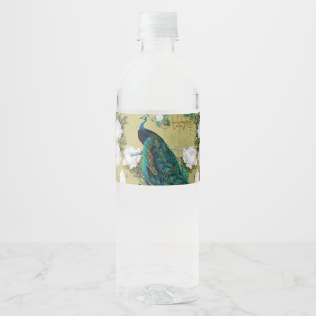 Étiquette Pour Bouteilles D'eau Pétac avec fleurs (Devant)
