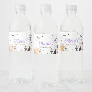 Étiquette Pour Bouteilles D'eau Petit Baby shower d'Halloween violet