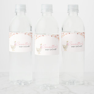 Étiquette Pour Bouteilles D'eau Petit Baby shower d'oie rose