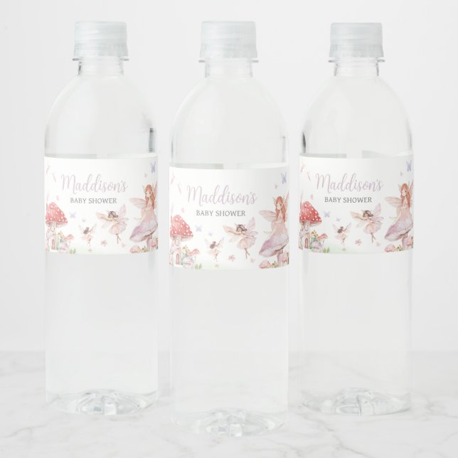 Étiquette Pour Bouteilles D'eau Petit Baby shower Whimsical Fairy (Bouteilles)