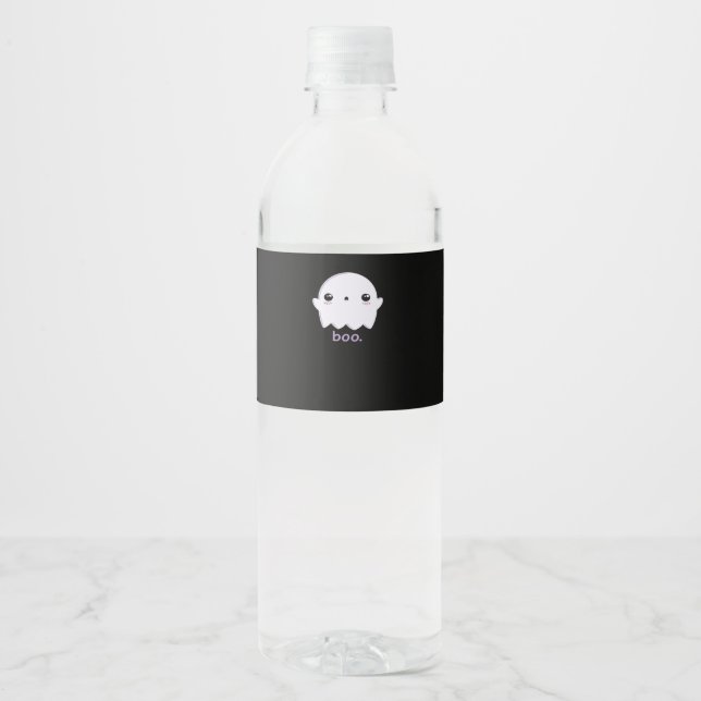 Étiquette Pour Bouteilles D'eau Petit Boo mou Halloween (Devant)