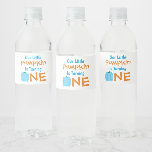 Étiquette Pour Bouteilles D'eau Petit Citrouille 1er anniversaire (Bouteilles)