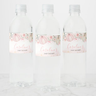 Étiquette Pour Bouteilles D'eau Petit Citrouille de Floraison Rose