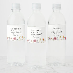 Étiquette Pour Bouteilles D'eau Petite Baby shower Fleur sauvage