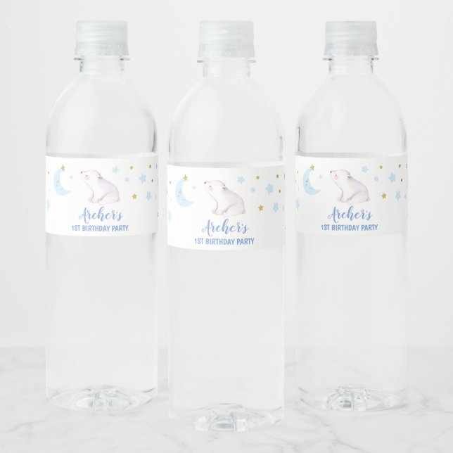 Étiquette Pour Bouteilles D'eau Petite étoile scintillante (Bouteilles)