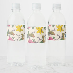 Étiquette Pour Bouteilles D'eau Petites fleurs colorées design textile