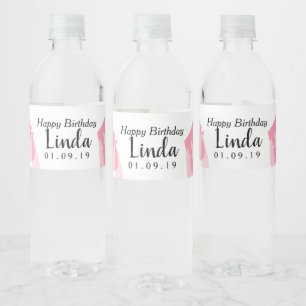 Étiquette Pour Bouteilles D'eau Pink Tutu Pom-pom girl Joyeux anniversaire