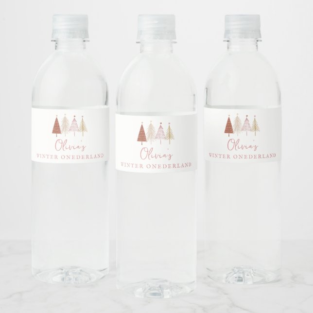 Étiquette Pour Bouteilles D'eau Pink Winter Onderland Girl Birthday Party (Bouteilles)