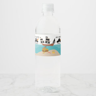 Étiquette Pour Bouteilles D'eau Pirate Thème Anniversaire Fête