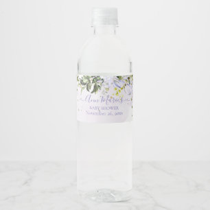 Étiquette Pour Bouteilles D'eau PixDezines Aquarelle Dusty Purple Eucalyptus