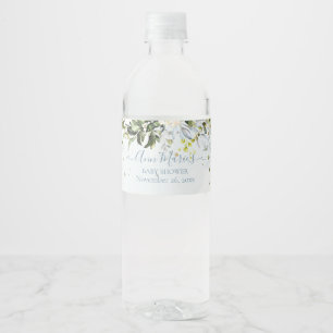 Étiquette Pour Bouteilles D'eau PixDezines aquarelle Eucalyptus Gommier Bleu Maria